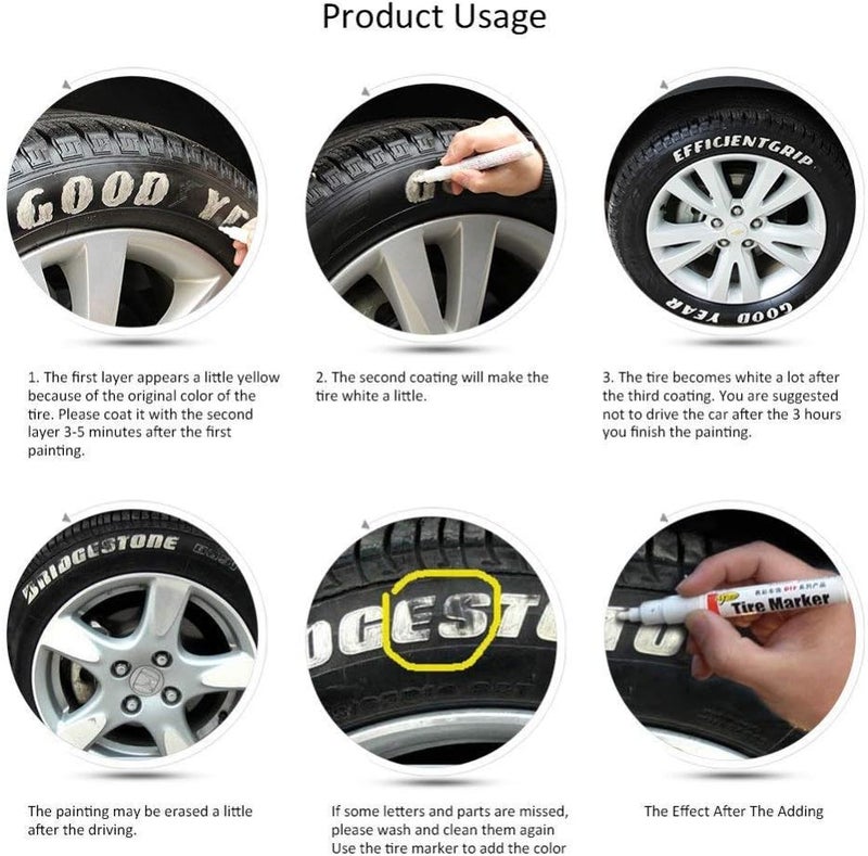 BEMLP Permanent Marker Pen Colorful Waterproof Metal Oilly Fill Paint For School DIY Tyre Tire Tread CD Metal Paint Markers Tire pen 12 Colors for Scuba gear - Image 2